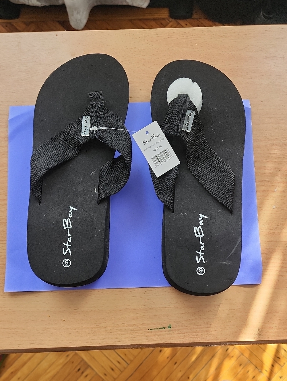 Black Wedge Flip Flop Sandals for Women